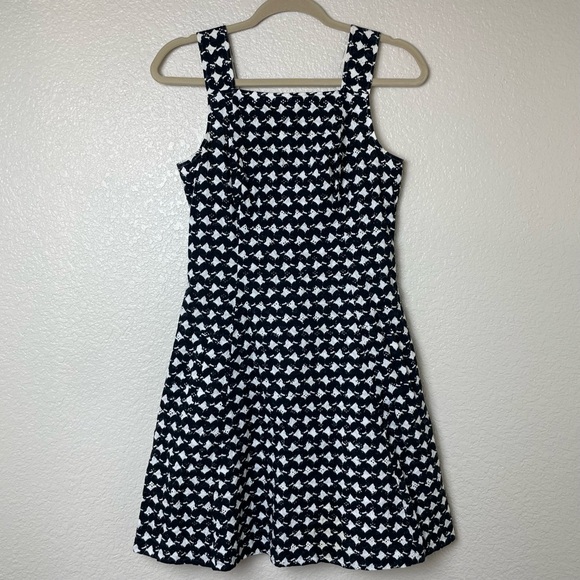 Theory Navy & White Elexis Eyelet A-Line Dress - Picture 7 of 12